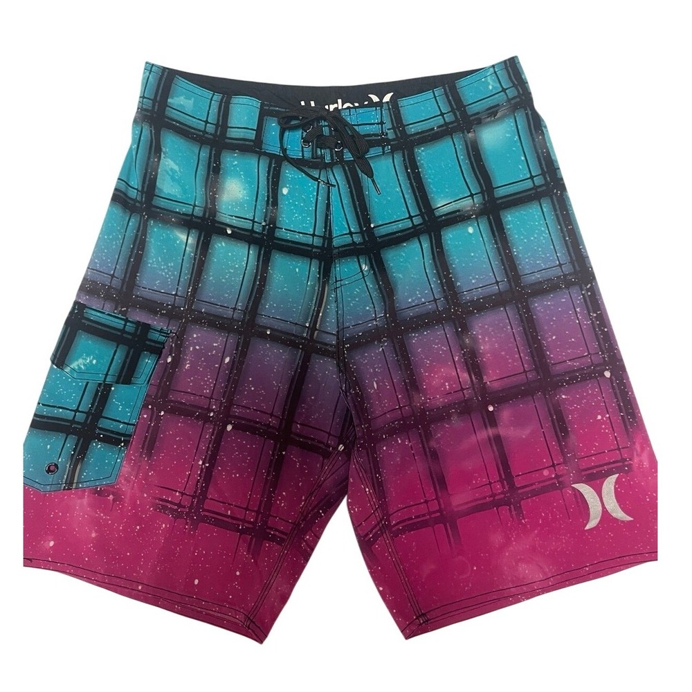 Hurley Hybrid Plaid Board Swim Shorts Men's 32‎